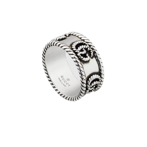 GUCCI Silver Double G Ring YBC627729001014
