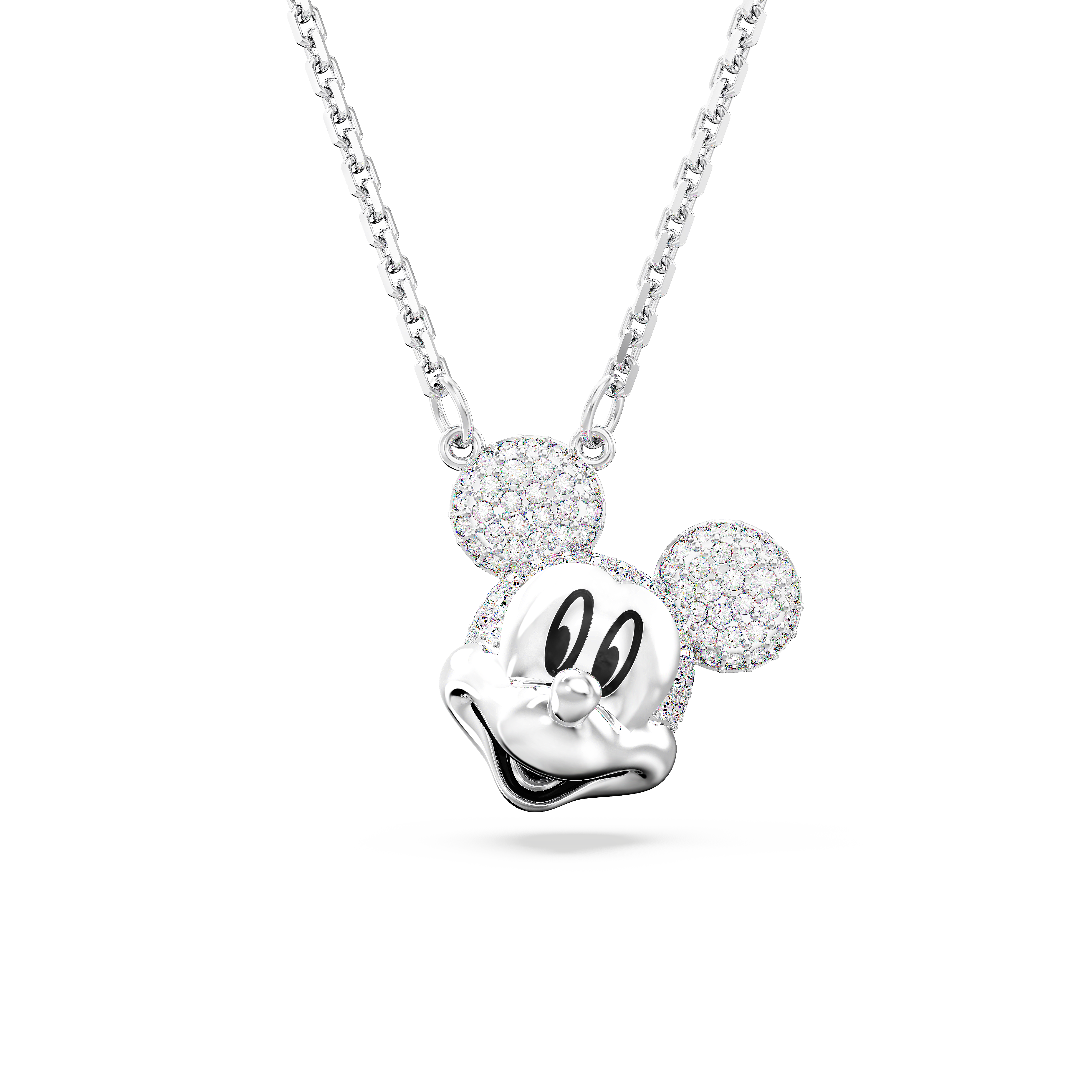 Swarovski Disney Mickey Mouse Key Ring, White, Rhodium Plated