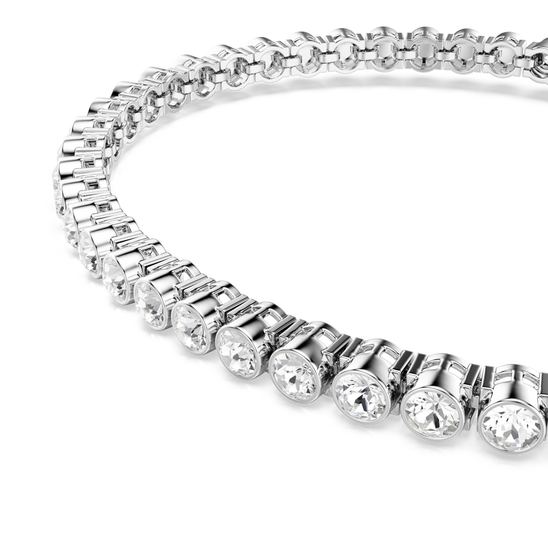 Swarovski Imber Emily Tennis bracelet, Round cut, White, Rhodium plated ...