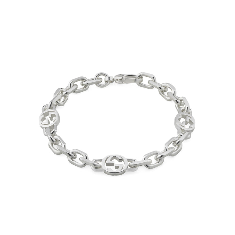 GUCCI INTERLOCKING BRACELET SILVER YBA817025001