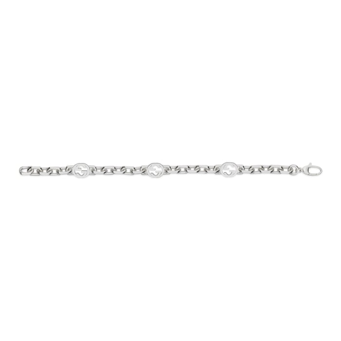 GUCCI INTERLOCKING BRACELET SILVER YBA817025001