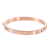 SWAROVSKI TACTIC BANGLE, WHITE, ROSE GOLD-TONE FINISH