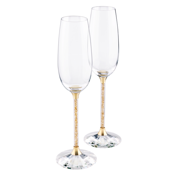 SWAROVSKI CRYSTALLINE TOASTING FLUTES , GOLD TONE (SET OF 2) 5102143