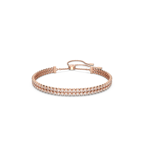 SWAROVSKI SUBTLE BRACELET, ROUND CUT, WHITE, ROSE GOLD-TONE PLATED 5224182