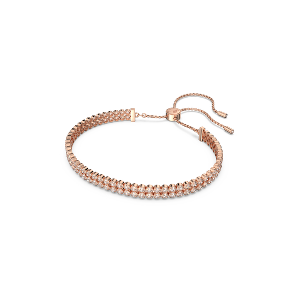 SWAROVSKI SUBTLE BRACELET, ROUND CUT, WHITE, ROSE GOLD-TONE PLATED 5224182