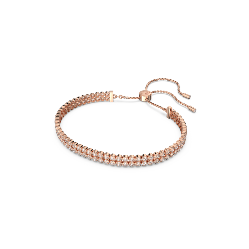 SWAROVSKI SUBTLE BRACELET, ROUND CUT, WHITE, ROSE GOLD-TONE PLATED 5224182