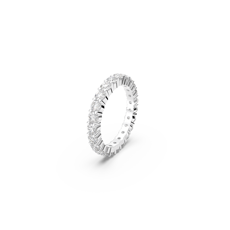 SWAROVSKI VITTORE XL RING, ROUND CUT, WHITE, RHODIUM PLATED