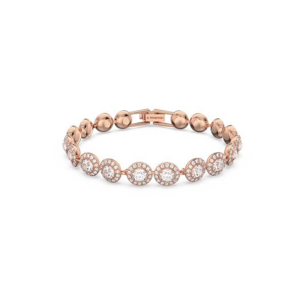 SWAROVSKI ANGELIC BRACELET, ROUND CUT, PAVÉ, MEDIUM, WHITE, ROSE GOLD-TONE PLATED 5240513