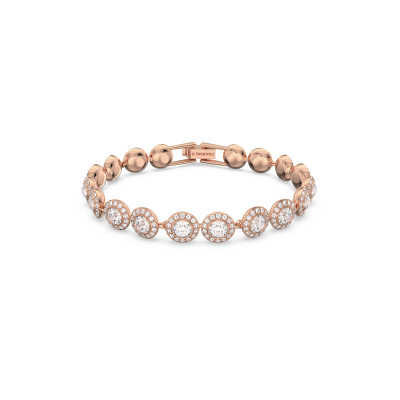 SWAROVSKI ANGELIC BRACELET, ROUND CUT, PAVÉ, MEDIUM, WHITE, ROSE GOLD-TONE PLATED 5240513