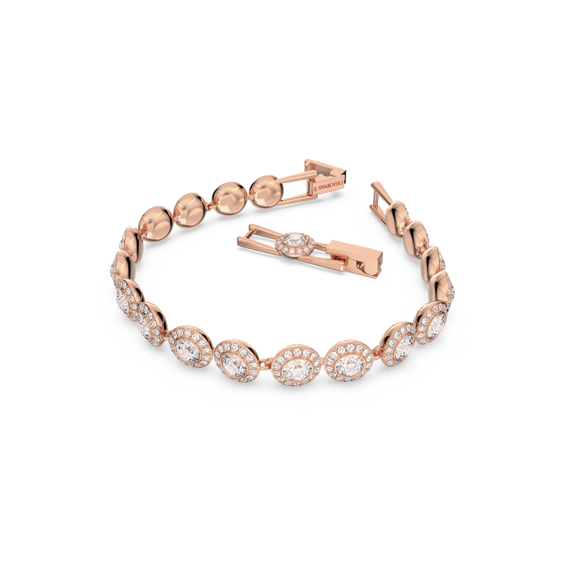 SWAROVSKI ANGELIC BRACELET, ROUND CUT, PAVÉ, MEDIUM, WHITE, ROSE GOLD-TONE PLATED 5240513