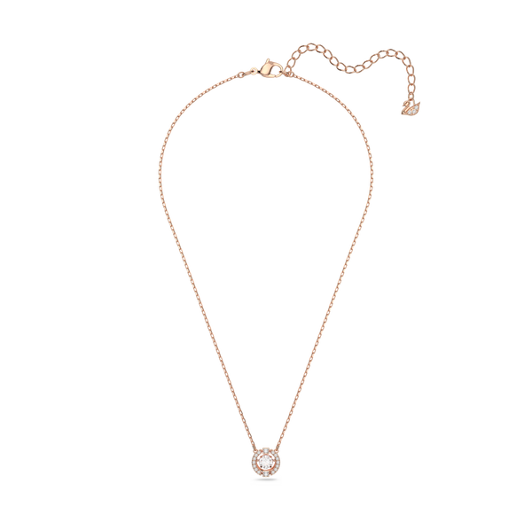 SWAROVSKI SWAROVSKI SPARKLING DANCE NECKLACE, ROUND CUT, WHITE, ROSE GOLD-TONE PLATED 5272364