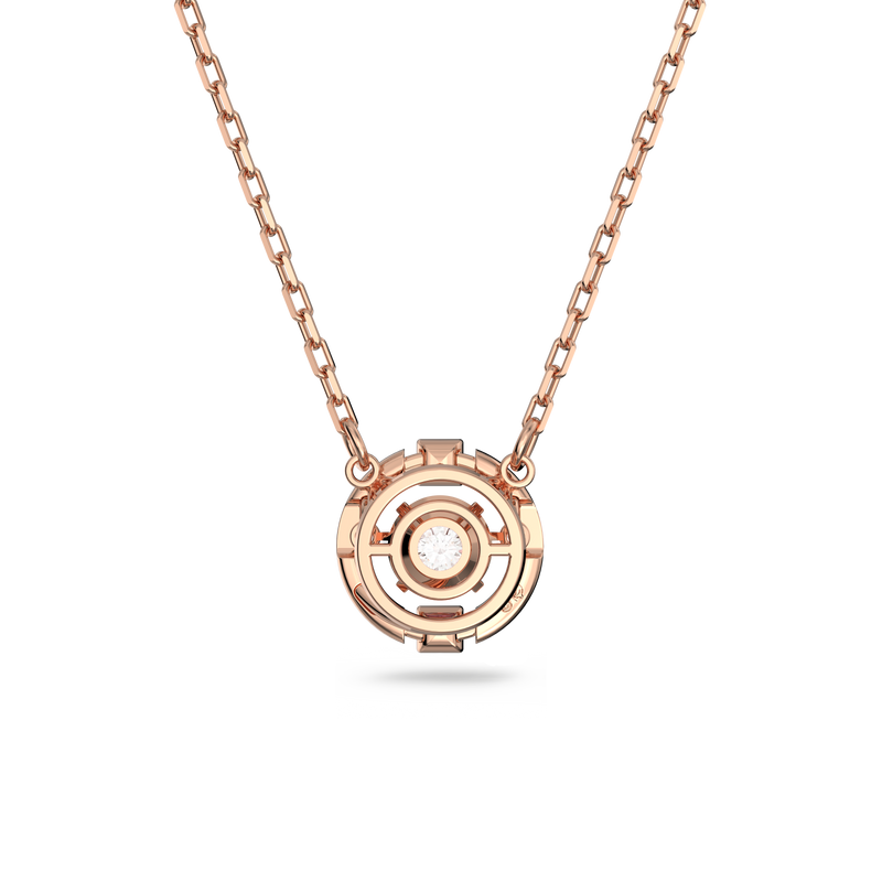 SWAROVSKI SWAROVSKI SPARKLING DANCE NECKLACE, ROUND CUT, WHITE, ROSE GOLD-TONE PLATED 5272364