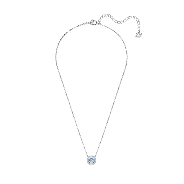 SWAROVSKI SWAROVSKI SPARKLING DANCE NECKLACE, ROUND CUT, BLUE, RHODIUM PLATED 5279425