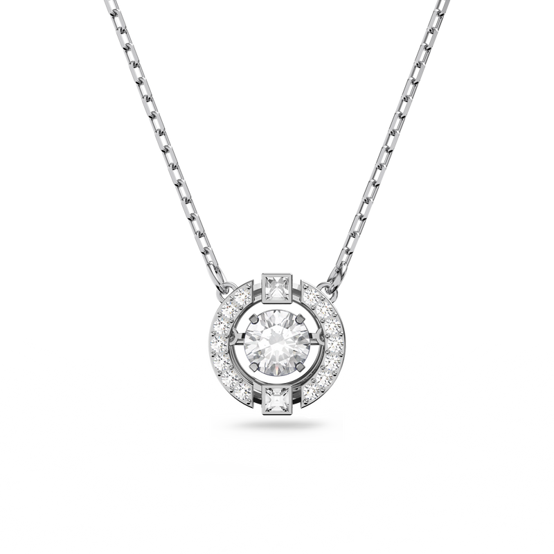 SWAROVSKI SWAROVSKI SPARKLING DANCE NECKLACE, ROUND CUT, WHITE, RHODIUM PLATED 5286137