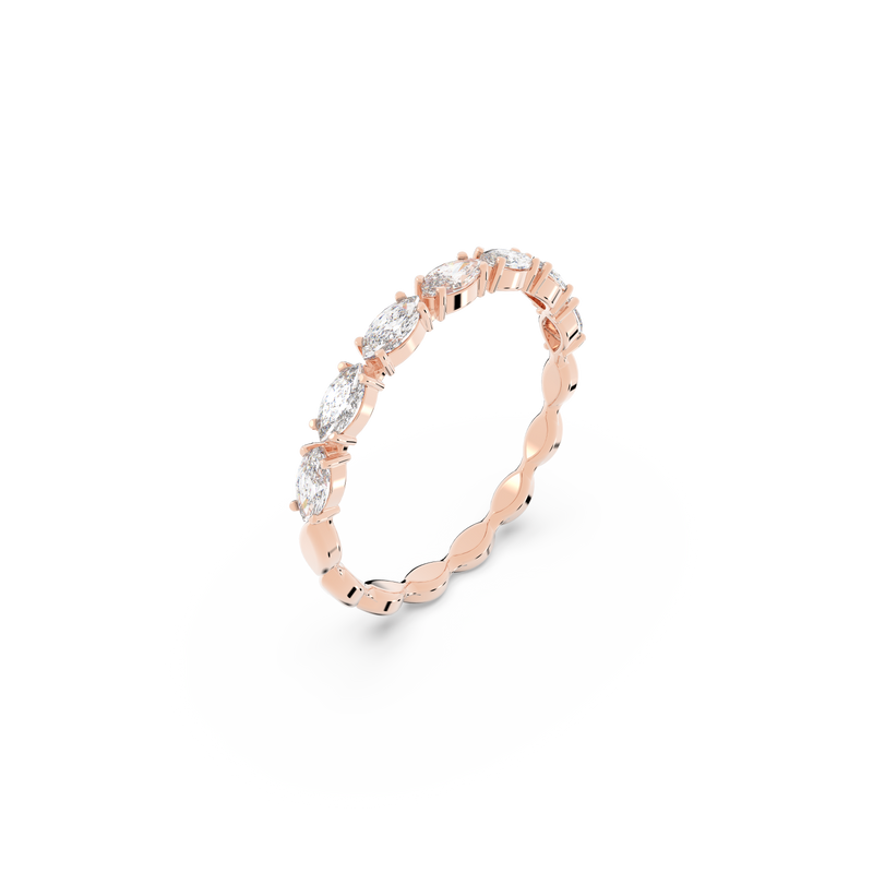 SWAROVSKI VITTORE RING, MARQUISE CUT, WHITE, ROSE GOLD-TONE PLATED