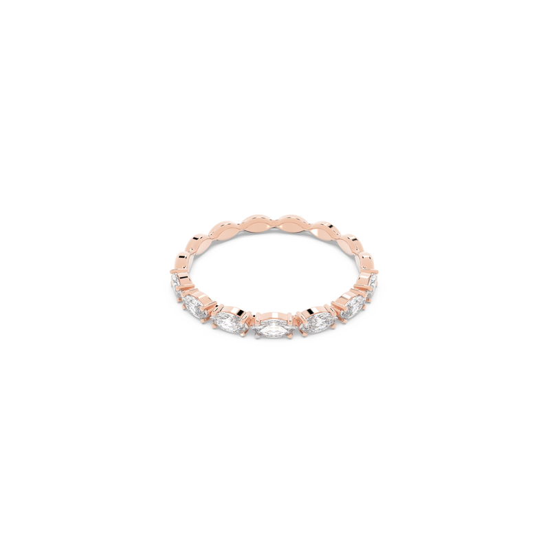 SWAROVSKI VITTORE RING, MARQUISE CUT, WHITE, ROSE GOLD-TONE PLATED