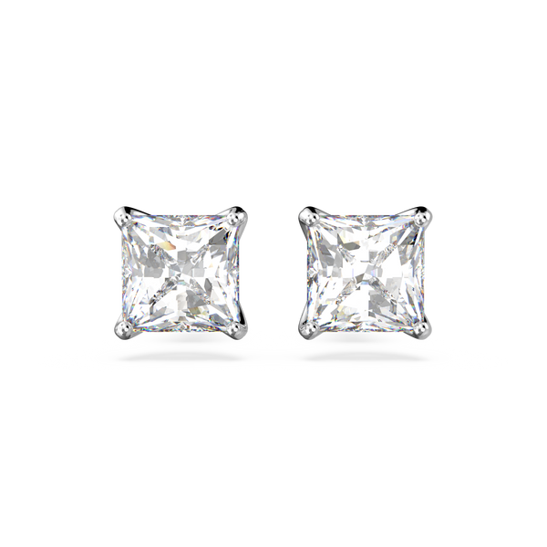 SWAROVSKI ATTRACT STUD EARRINGS, SQUARE CUT, WHITE, RHODIUM PLATED 5430365