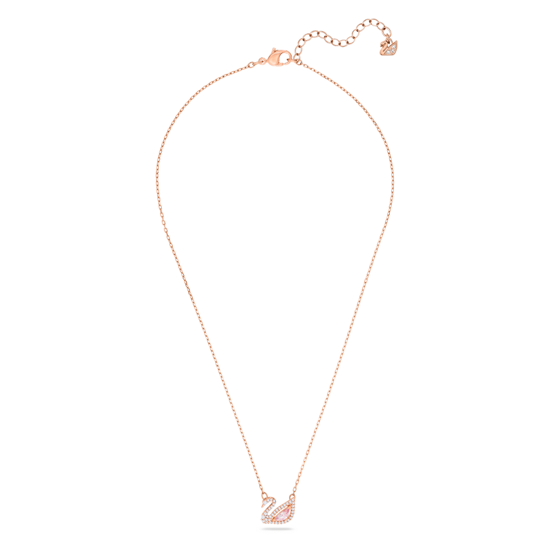 SWAROVSKI DAZZLING SWAN NECKLACE, SWAN, PINK, ROSE GOLD-TONE PLATED 5469989