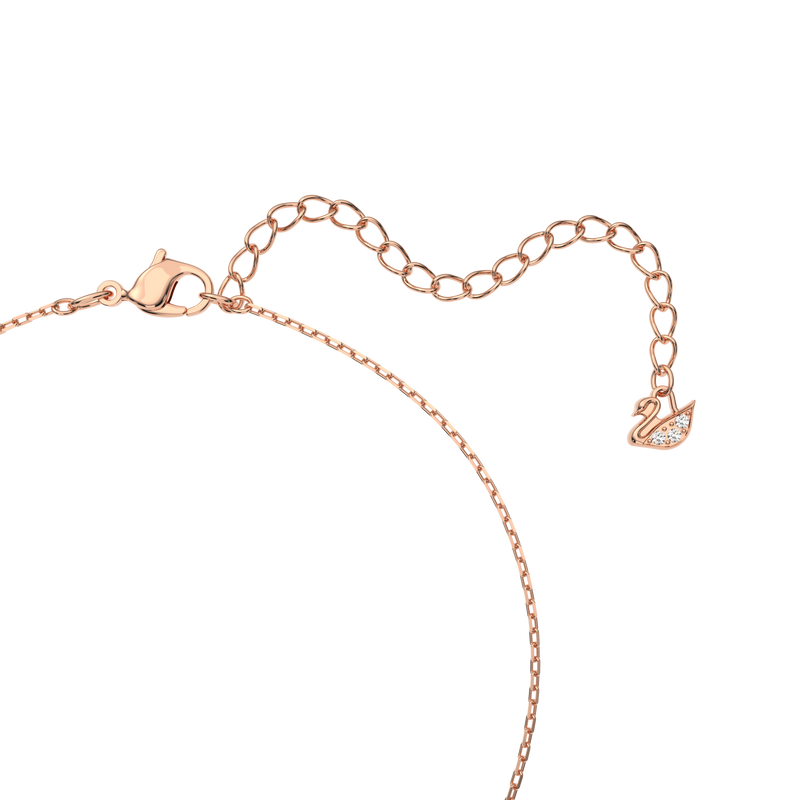 SWAROVSKI DAZZLING SWAN NECKLACE, SWAN, PINK, ROSE GOLD-TONE PLATED 5469989