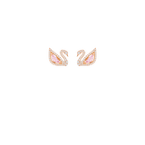 SWAROVSKI DAZZLING SWAN DROP EARRINGS, SWAN, PINK, ROSE GOLD-TONE PLATED 5469990