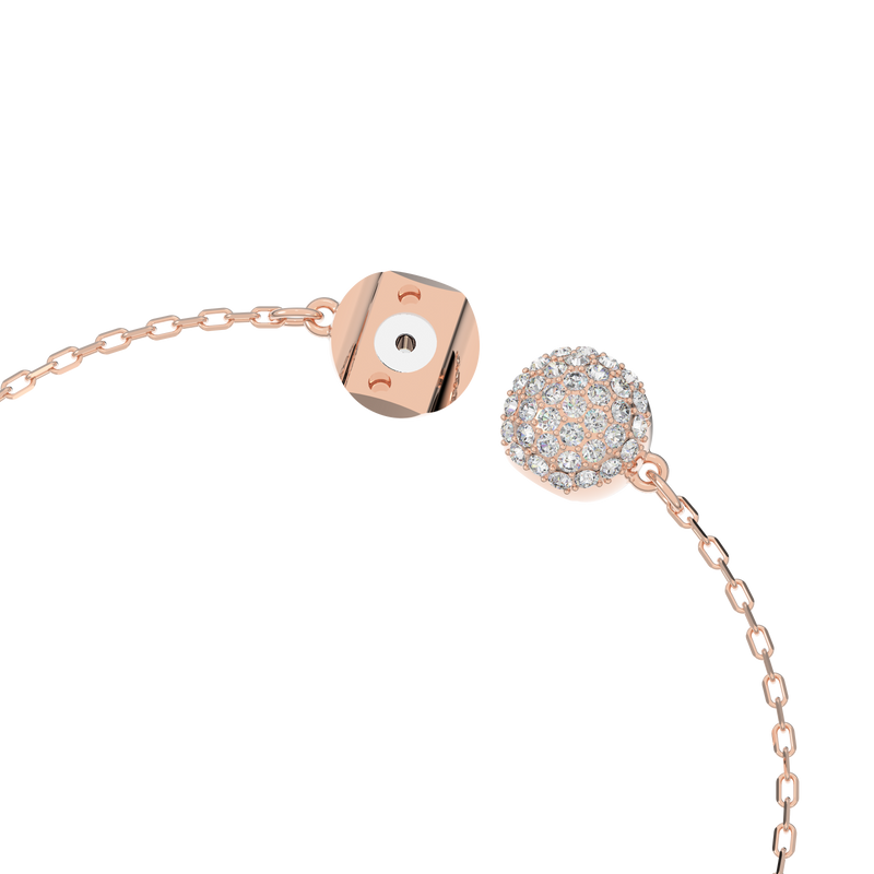 SWAROVSKI DAZZLING SWAN BRACELET, MAGNETIC CLOSURE, SWAN, PINK, ROSE GOLD-TONE PLATED