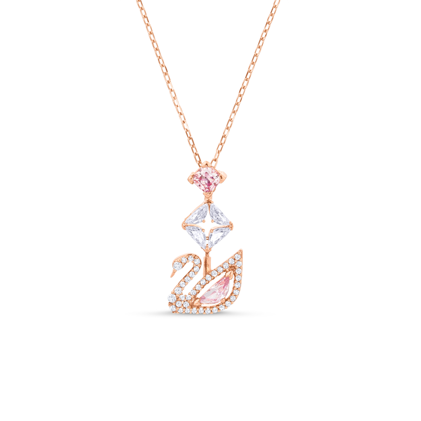 Swarovski Dazzling Swan Y necklace, Swan, Pink, Rose gold Swarovski Dazzling Swan Y necklace, Swan, Pink, Rose gold