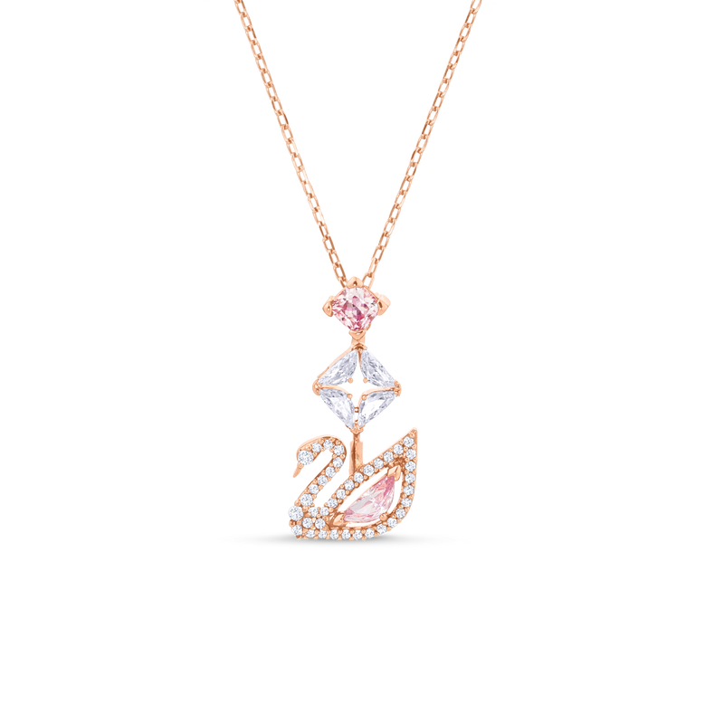 Swarovski Swan Necklace Swarovski Crystal Rose Gold Necklace Swan