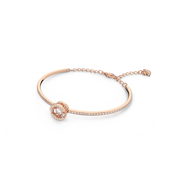 SWAROVSKI SWAROVSKI SPARKLING DANCE BANGLE, ROUND CUT, WHITE, ROSE GOLD-TONE PLATED 5497483