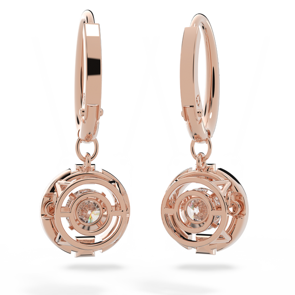 SWAROVSKI SWAROVSKI SPARKLING DANCE DROP EARRINGS, ROUND CUT, WHITE, ROSE GOLD-TONE PLATED 5504753