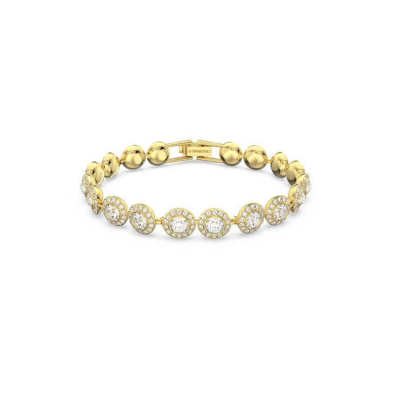 SWAROVSKI ANGELIC BRACELET, ROUND CUT, PAVÉ, MEDIUM, WHITE, GOLD-TONE PLATED 5505469