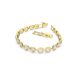 SWAROVSKI ANGELIC BRACELET, ROUND CUT, PAVÉ, MEDIUM, WHITE, GOLD-TONE PLATED 5505469
