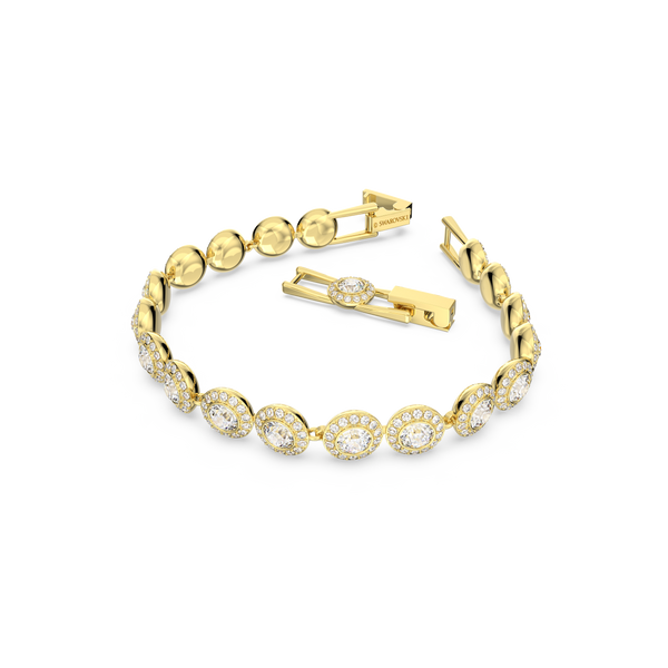 SWAROVSKI ANGELIC BRACELET, ROUND CUT, PAVÉ, MEDIUM, WHITE, GOLD-TONE PLATED 5505469