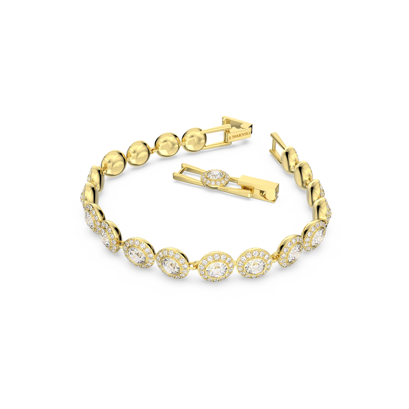 SWAROVSKI ANGELIC BRACELET, ROUND CUT, PAVÉ, MEDIUM, WHITE, GOLD-TONE PLATED 5505469