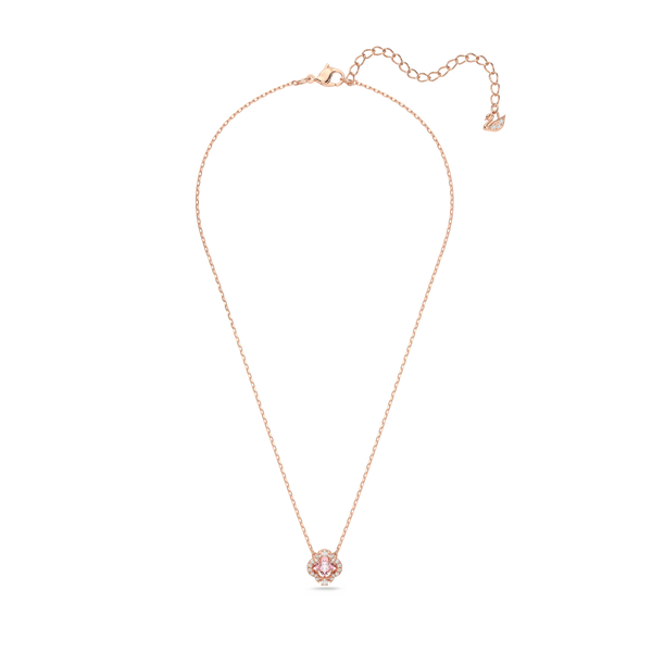 SWAROVSKI SWAROVSKI SPARKLING DANCE NECKLACE, CLOVER, PINK, ROSE GOLD-TONE PLATED 5514488