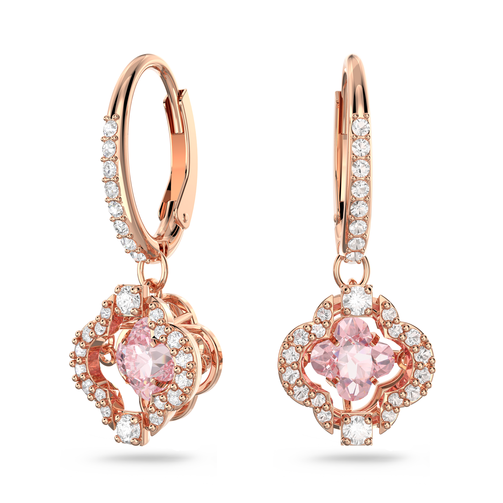 Swarovski Swarovski Sparkling Dance drop earrings, Clover, Pink Swarovski Swarovski Sparkling Dance drop earrings, Clover, Pink