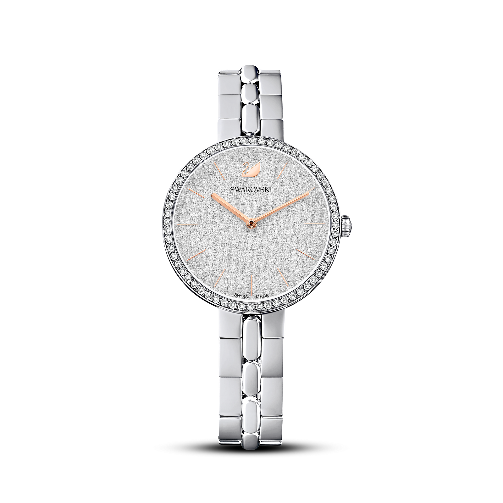 Swarovski Cosmopolitan watch, Swiss Made, Metal bracelet, Silver