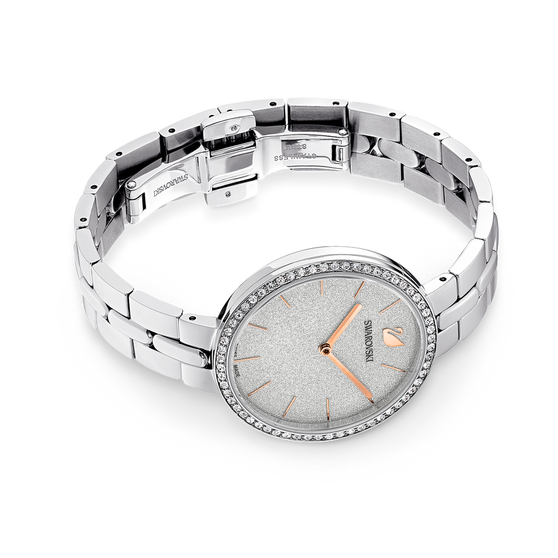 Swarovski Cosmopolitan watch, Swiss Made, Metal bracelet, Silver