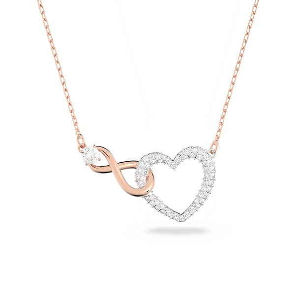 SWAROVSKI SWAROVSKI INFINITY NECKLACE, INFINITY AND HEART, WHITE, MIXED METAL FINISH 5518865