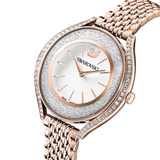 Swarovski Crystalline aura watch, Swiss Made, Metal bracelet, Rose gold tone, Rose gold-tone finish 5519459