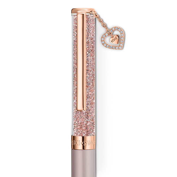 SWAROVSKI CRYSTALLINE BALLPOINT PEN, HEART, ROSE GOLD TONE, PINK LACQUERED, ROSE GOLD-TONE PLATED 5527536