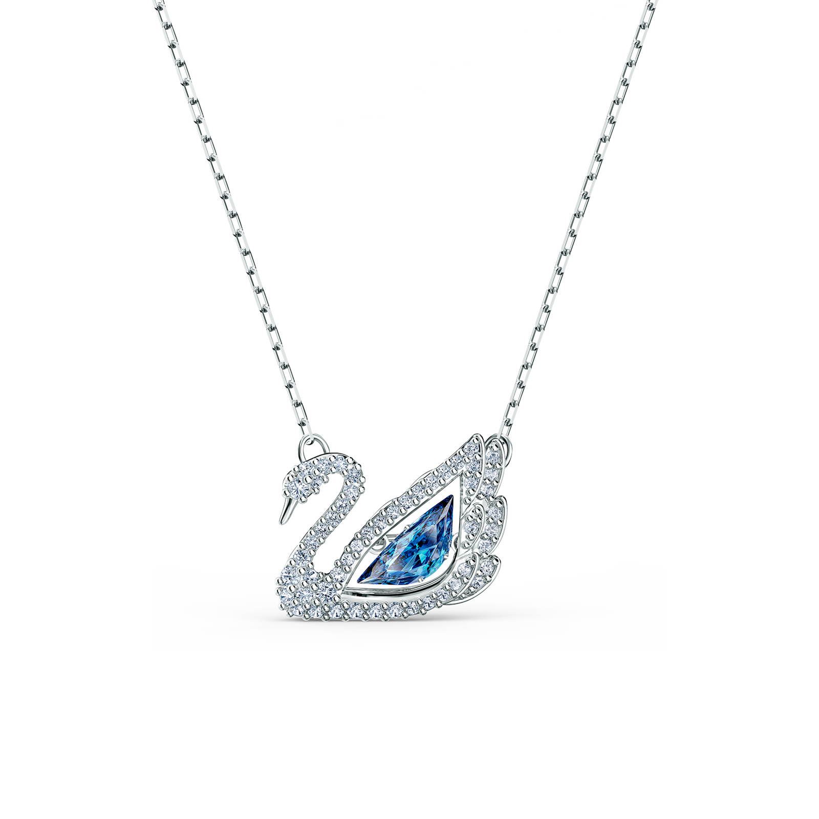 Swarovski Dancing Swan necklace Swan Blue Rhodium plated 5533397 Finch Centre Jewellers