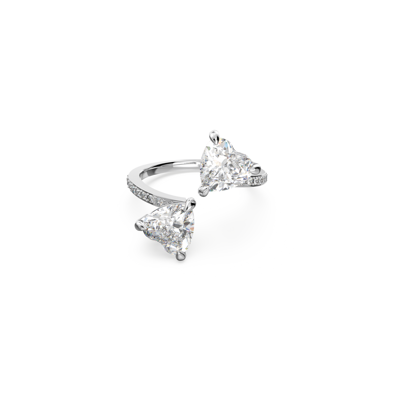 SWAROVSKI ATTRACT SOUL OPEN RING, HEART, WHITE, RHODIUM PLATED