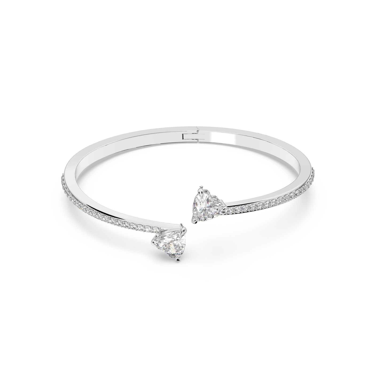 SWAROVSKI ATTRACT SOUL BANGLE, HEART, WHITE, RHODIUM PLATED