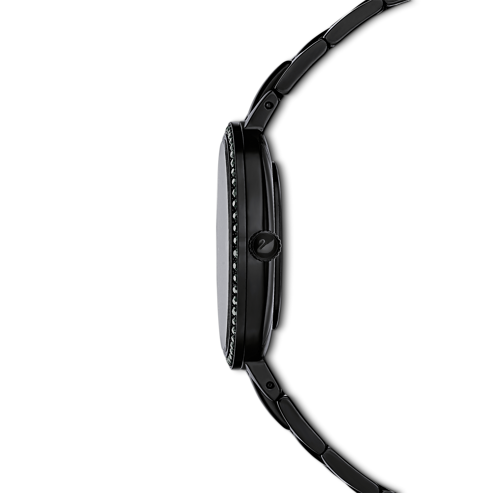 Swarovski Cosmopolitan watch, Swiss Made, Metal bracelet, Black