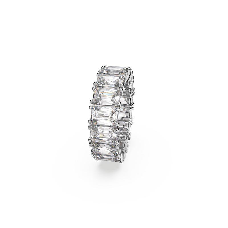 SWAROVSKI VITTORE RING, RECTANGULAR CUT, WHITE, RHODIUM PLATED