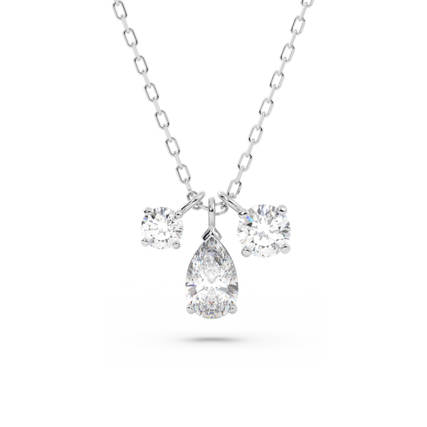 SWAROVSKI ATTRACT PENDANT, MIXED CUTS, CLUSTER, WHITE, RHODIUM PLATED 5571077