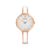 SWAROVSKI CRYSTALLINE DELIGHT WATCH, SWISS MADE, METAL BRACELET, WHITE, ROSE GOLD-TONE FINISH 5580541