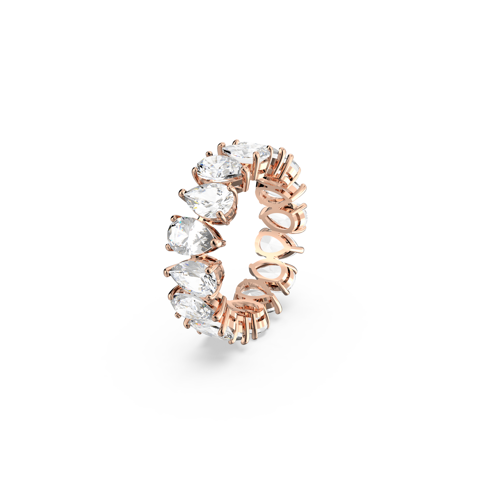Swarovski Vittore ring, Drop cut, White, Rose gold-tone