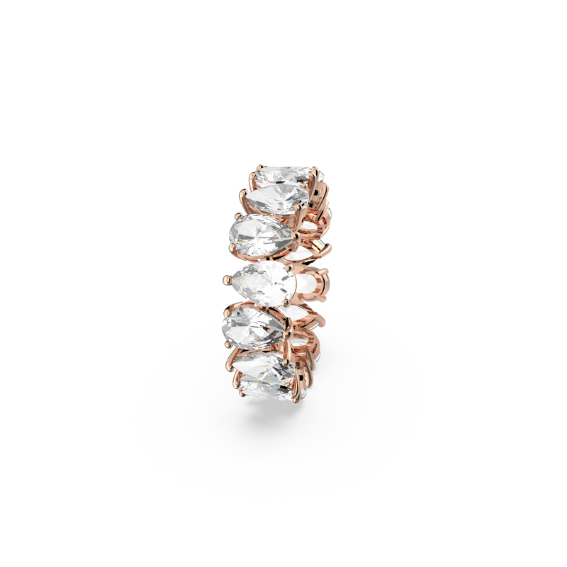 SWAROVSKI VITTORE RING, DROP CUT, WHITE, ROSE GOLD-TONE PLATED