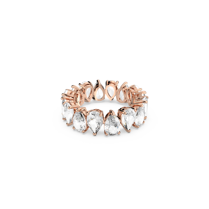 SWAROVSKI VITTORE RING, DROP CUT, WHITE, ROSE GOLD-TONE PLATED